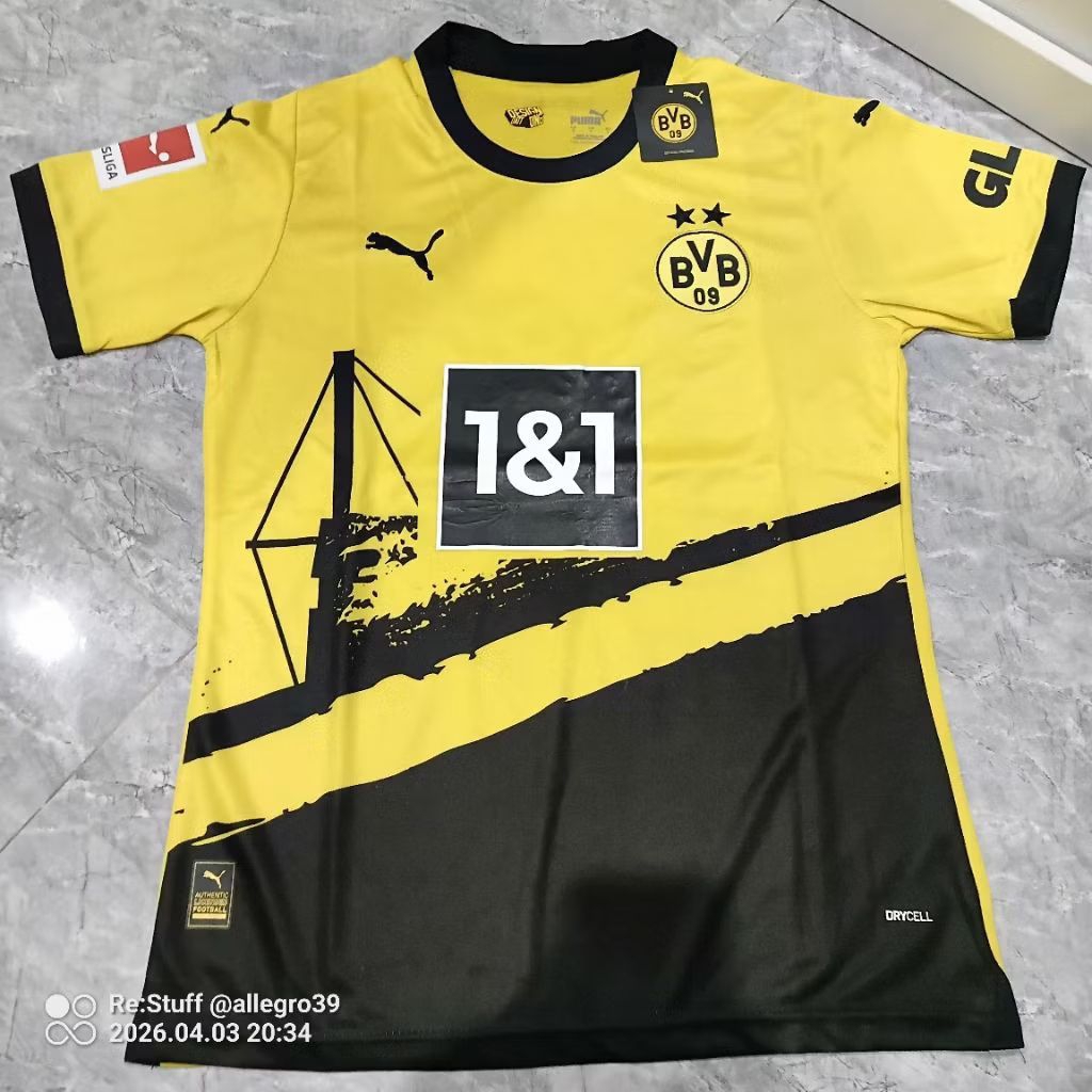 [PRELOVED] Jersey Home Grade Ori Borrusia Dortmund BVB 2023/24 - Nameset: Brandt - 19 + Patch Bundes