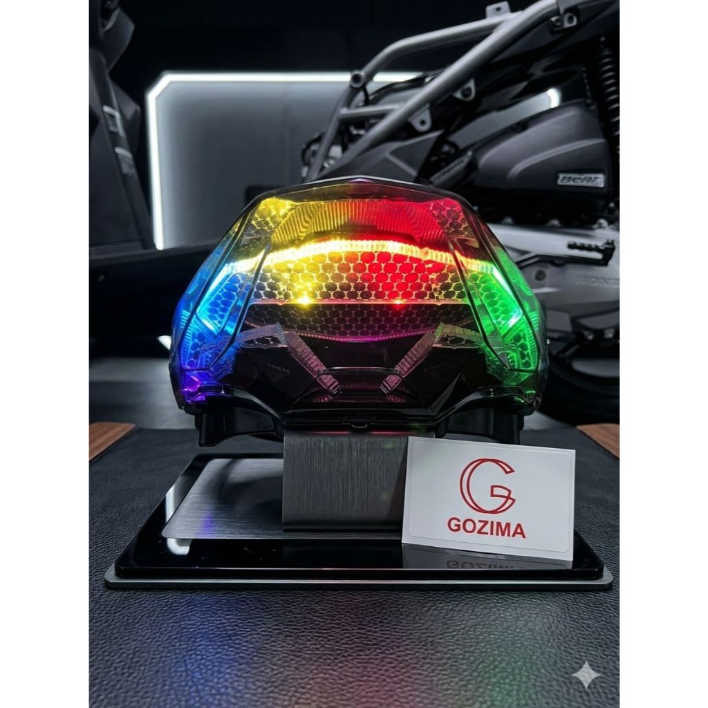 Stoplamp Beat Deluxe Street 2020 2021 2022 2023 Slimframe RGB Running Lampu Belakang Variasi Rem Mod
