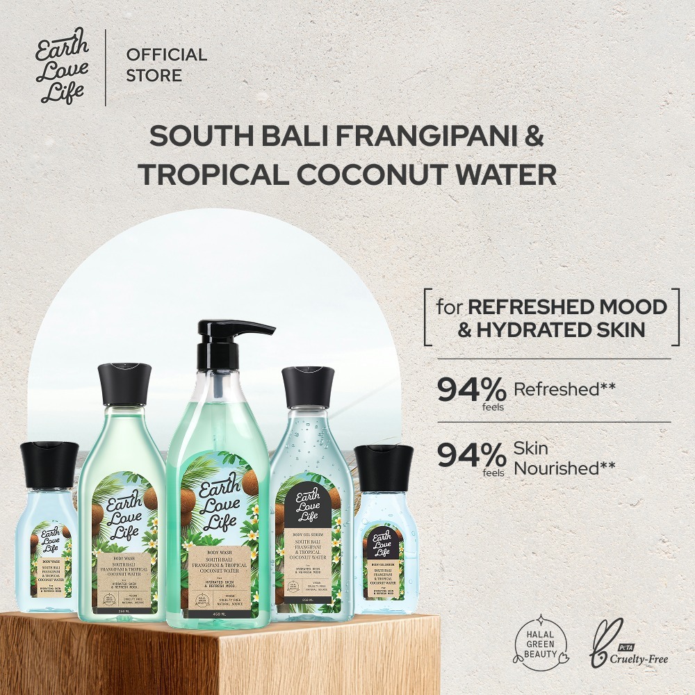 [HYDRATING SERIES] Earth Love Life South Bali Frangipani & Tropical Coconut Water Body Wash Body Lot