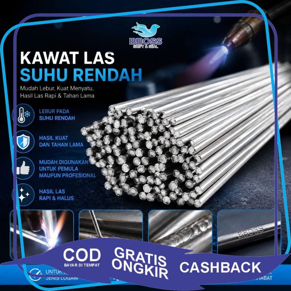 [BBOSS] Kawat Las Aluminium Suhu Temperatur Rendah Super Rekat - Kawat Las Alloy Kuat Tahan Lama