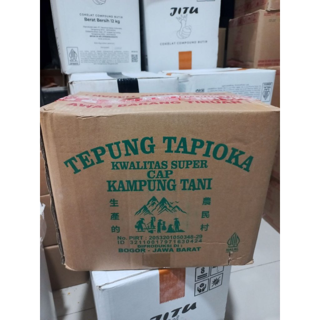 Tepung Tapioka Kwalitas Super 1DUS 10KG Cap kampung Tani Termurah GO GRAB ONLY