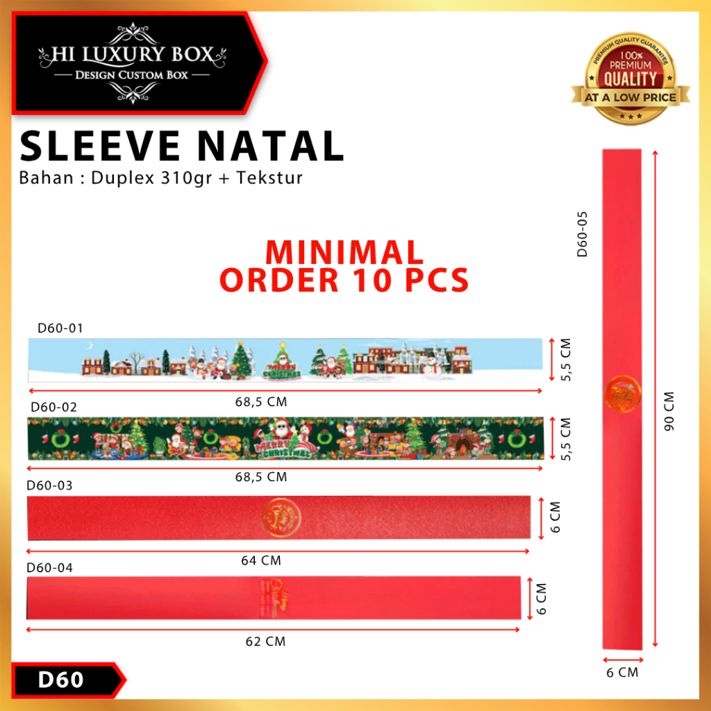 Sleeve Merry Christmas|Sleeve Natal|Paper Belt Natal|Paper Belt | D60