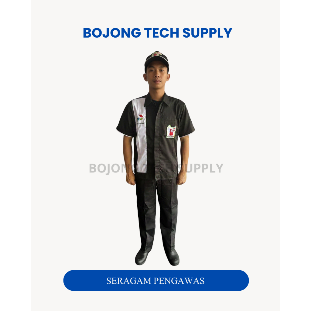 BAJU SERAGAM PENGAWAS HITAM - CEWEK & COWOK SPBU PERTAMINA - SERAGAM HITAM SPBU PERTAMINA - bojong t