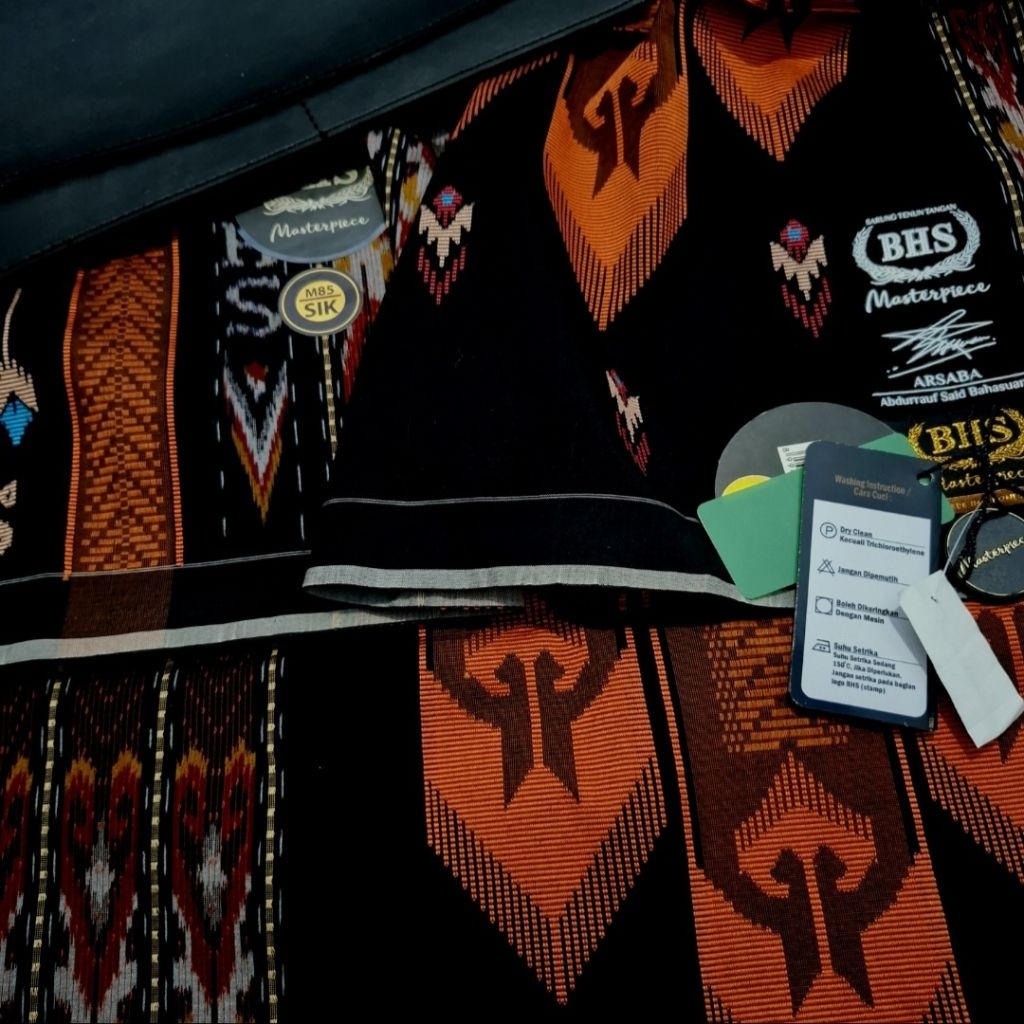 Sarung BHS Masterpiece SIK Gold Hitam Oren Premium Mercerized Jahit Tengah ATBM Limited (Bisa COD)