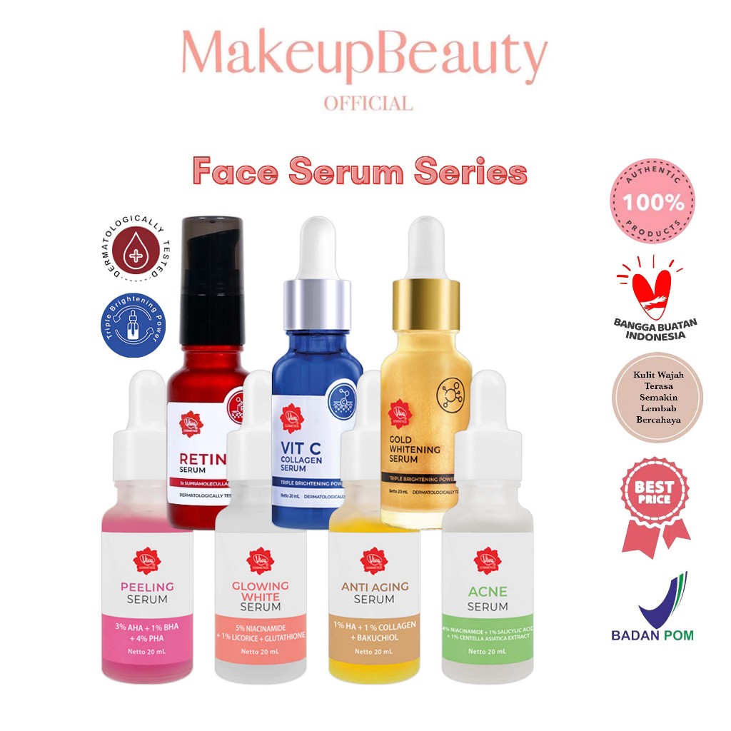 VIVA Triple Face Serum 20ml - Peeling | Glowing White | Anti Aging | Acne | Gold Whitening | Vit C C