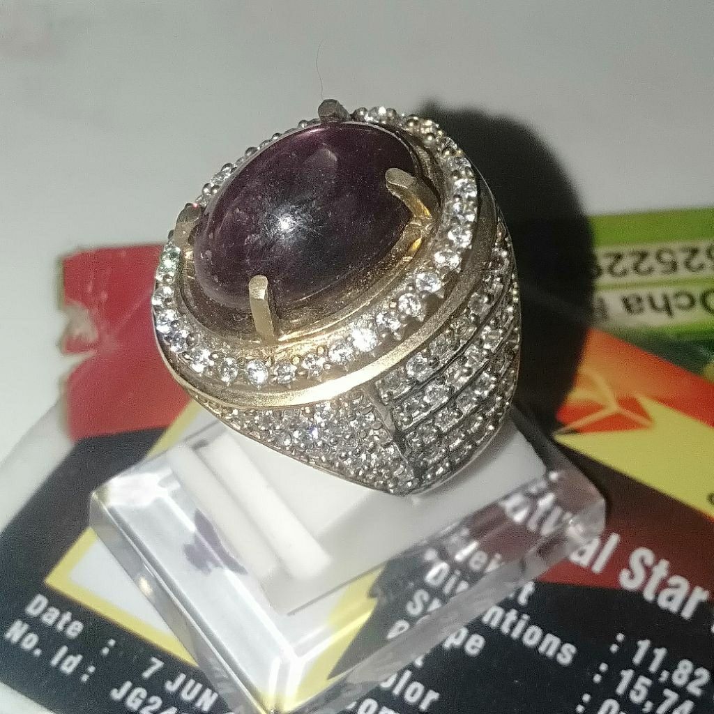Natural Star Ruby + Memo  (No Heated) istimewa