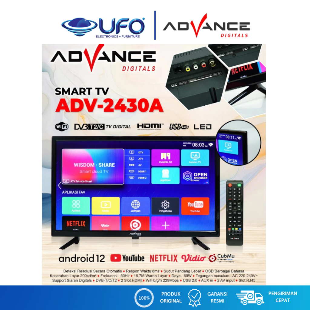Advance TV ADV-2430A Led Smart Android 24 Inch