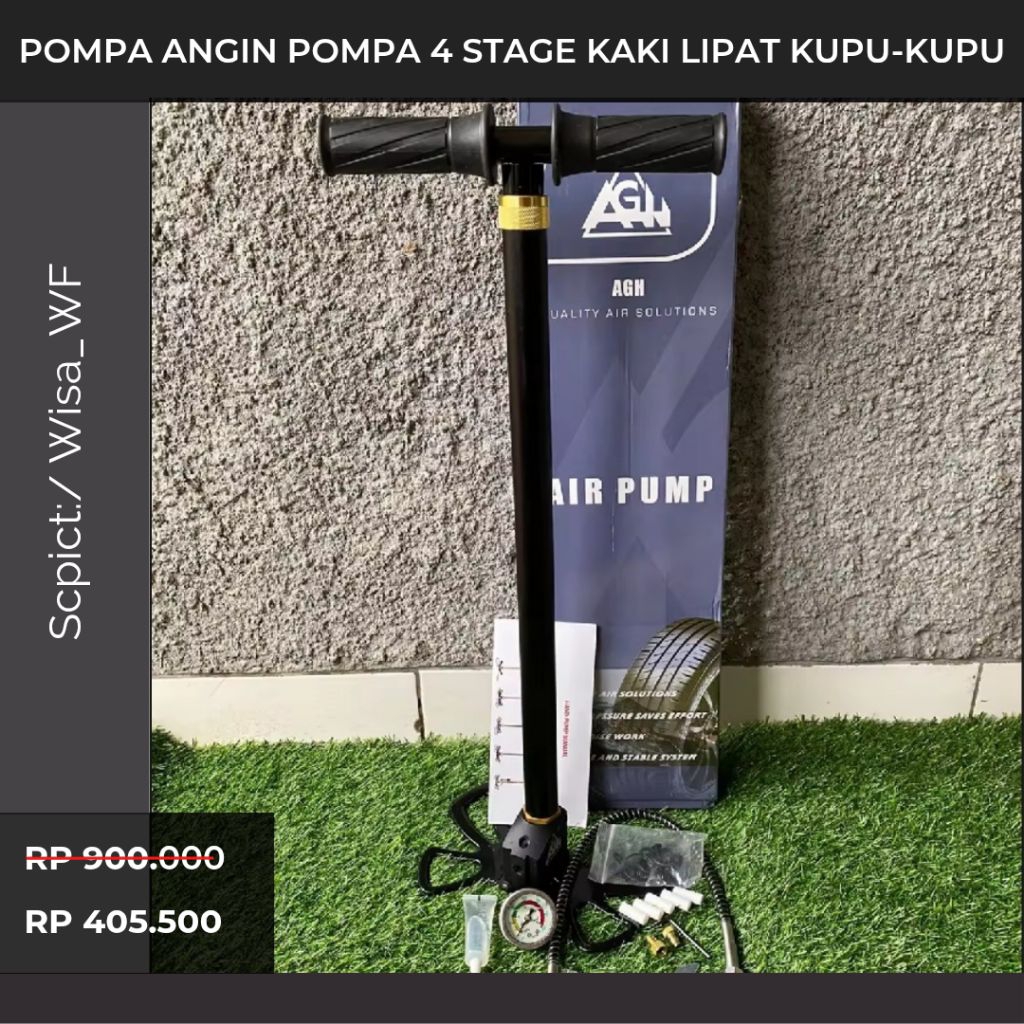 Promo Pompa PCP 3 STAGE murah AGH 4500psi filter kecil bonus mini kupler