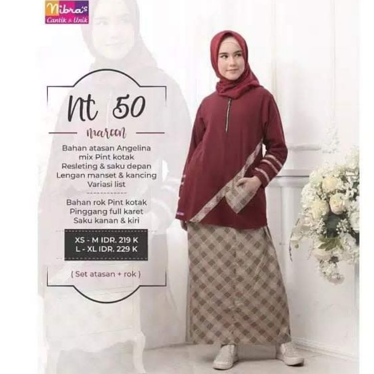NIBRAS BAJU MUSLIM SETELAN ATASAN ROK ANAK REMAJA NT 50 XS