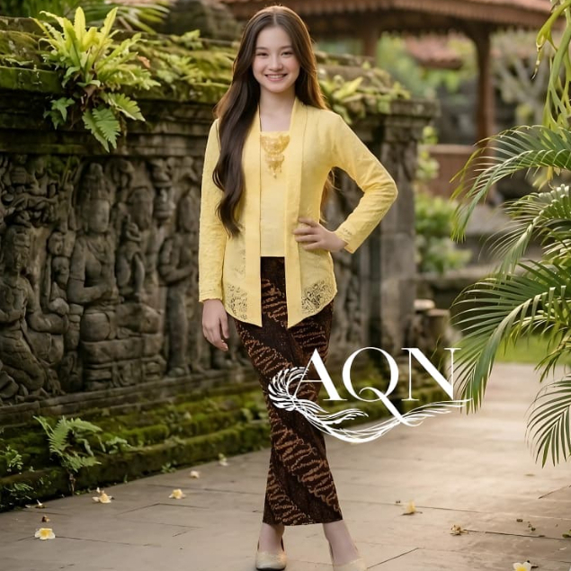 Setelan kebaya anak BROKAT kutu baru kebaya anak perempuan kartini wisuda 5-12 Tahun