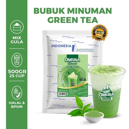 GREEN TEA 500GR Halal Powder Berkualitas Merk Omura Blend