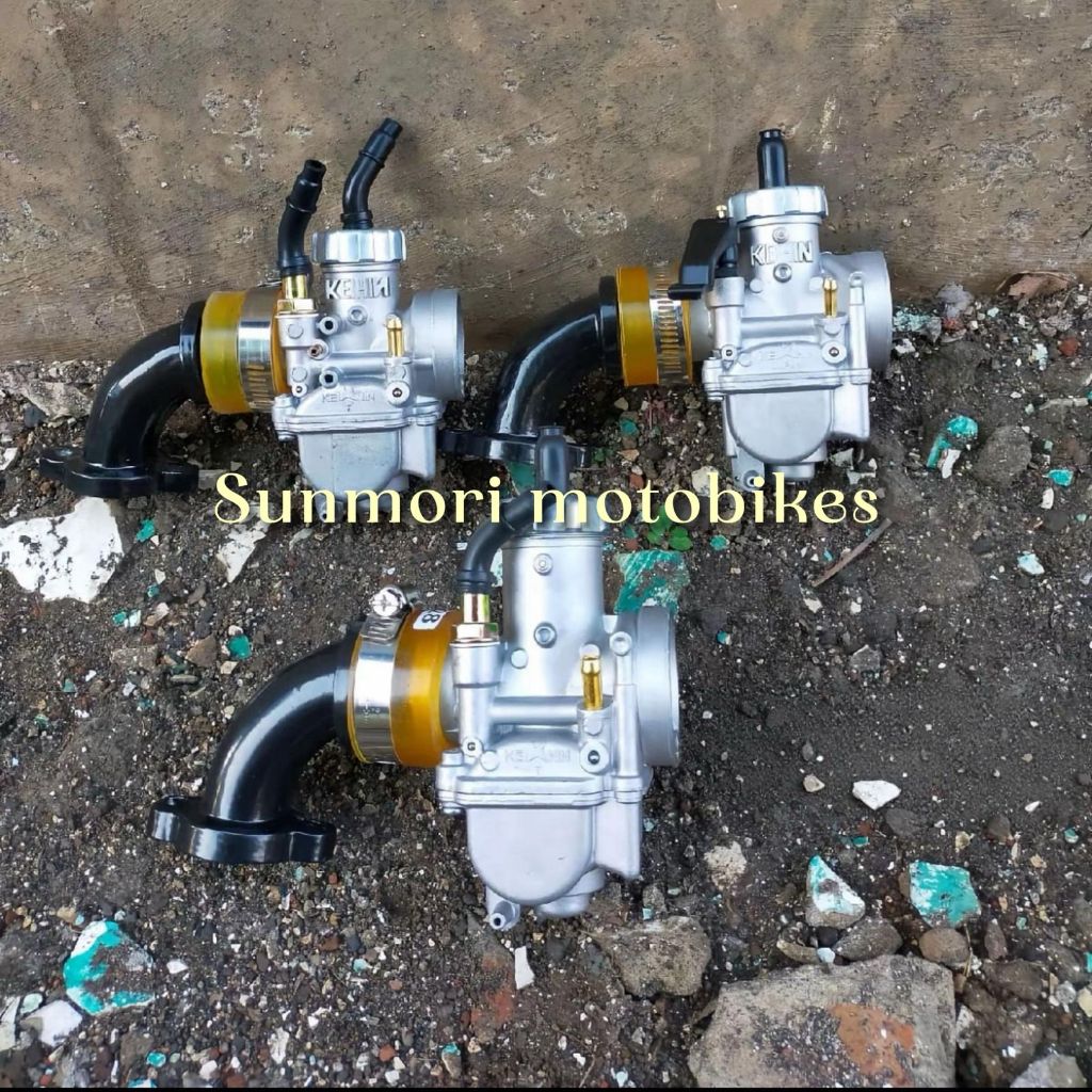Paket Hemat Karbu Pe 28 Pe 26 Pe 24 + Intake Miring Leher Angsa Pnp Motor Bebek Jupiter z Mx Vega R 