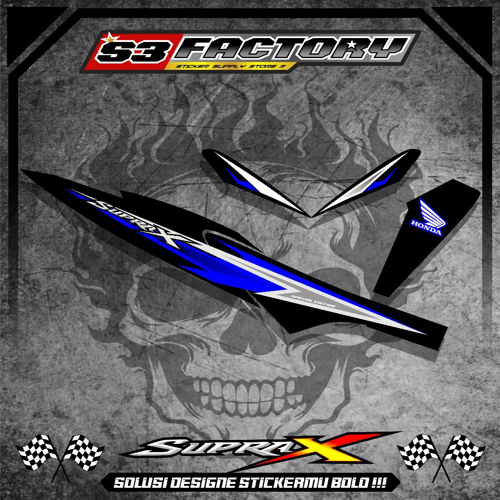 STICKER STRIPING VARIASI HONDA SUPRA X 125 KPH MOTIF TERBARU HIGH QUALITY