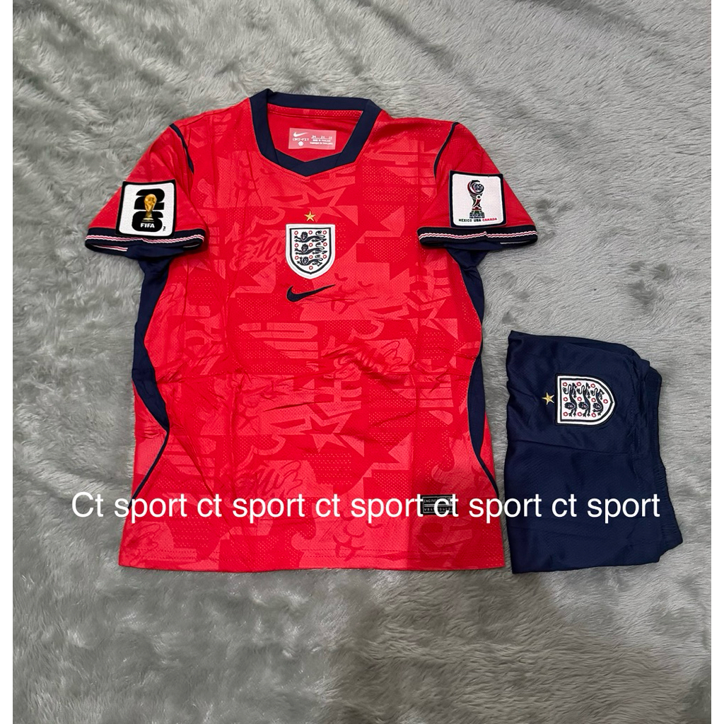 full patch piala dunia 2026 jersey kids ( anak - anak ) inggris away 2026 terbaru baju bola anak ana
