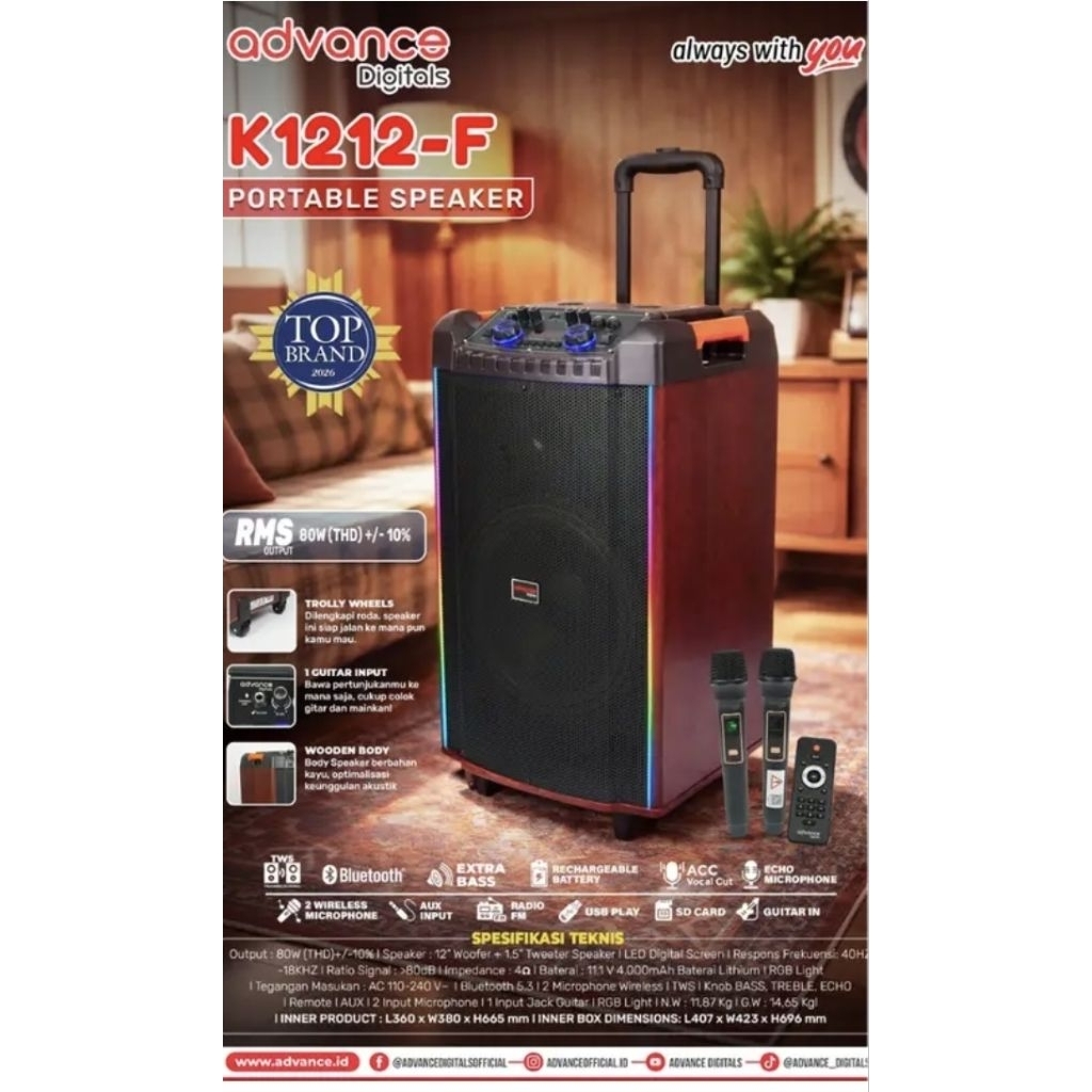 Advance K1212F Speaker Meeting portable Advance 12inch