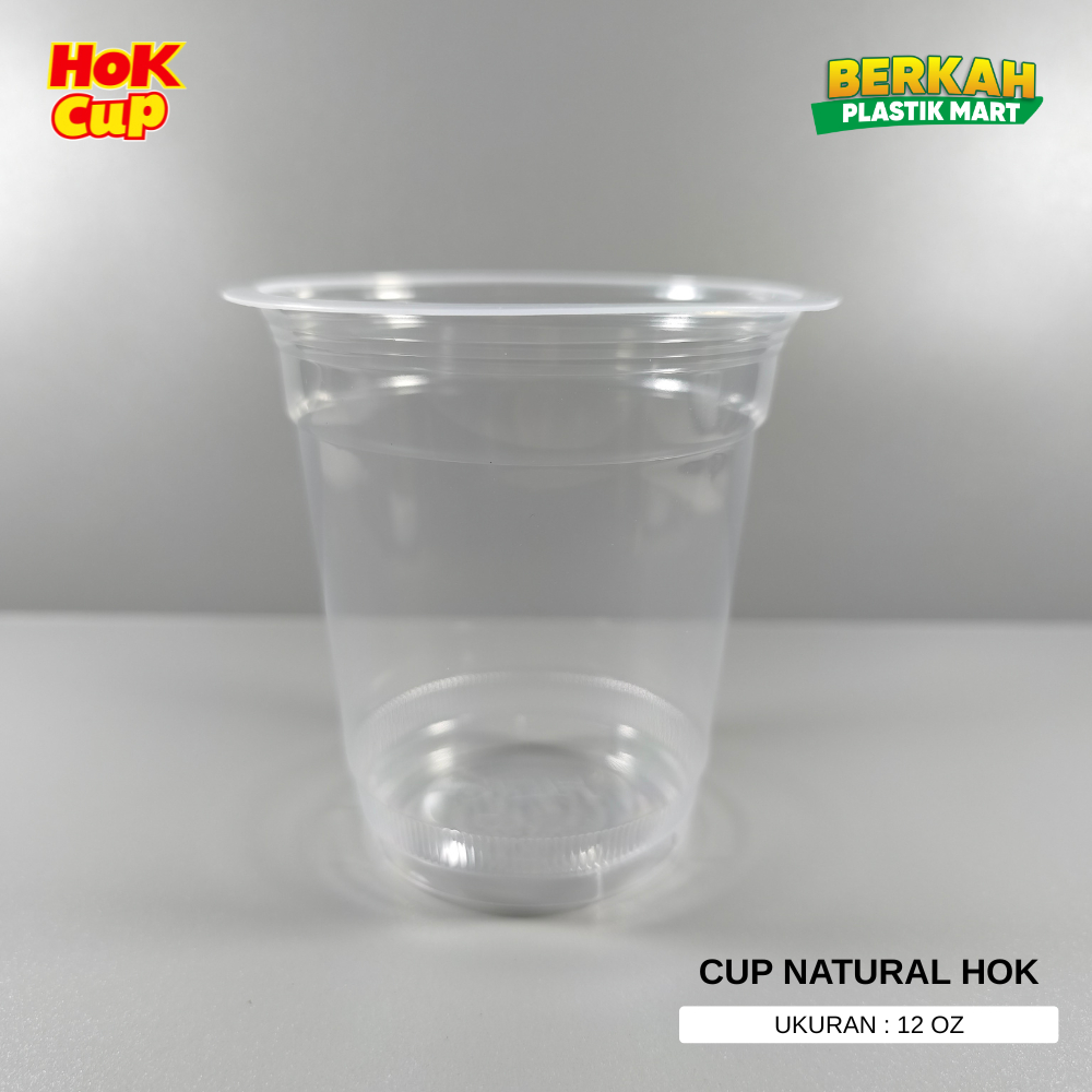 CUP NATURAL 12 OZ HOK ISI 50 PCS (GELAS NATURAL 12 OZ HOK)