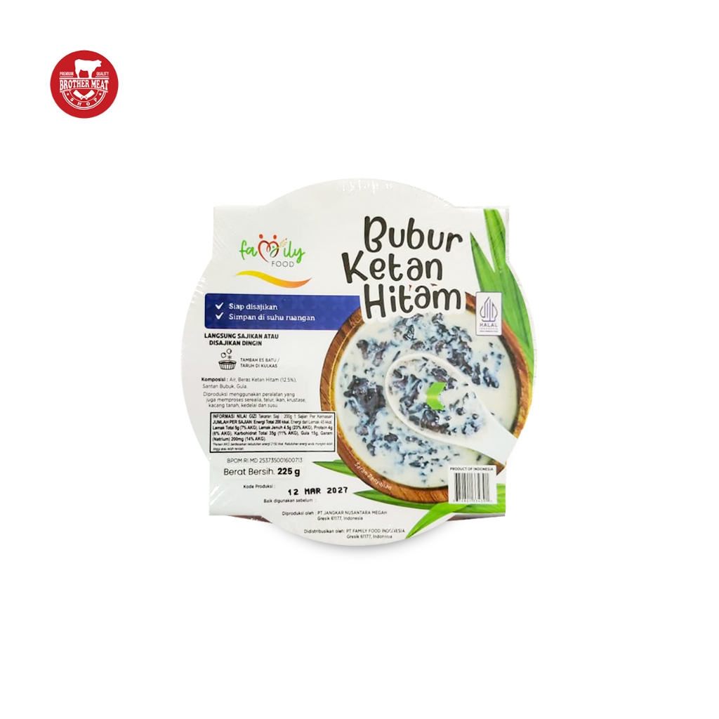 Family Food Bubur Ketan Hitam 215gr / Dessert Cup - Brothermeatshop