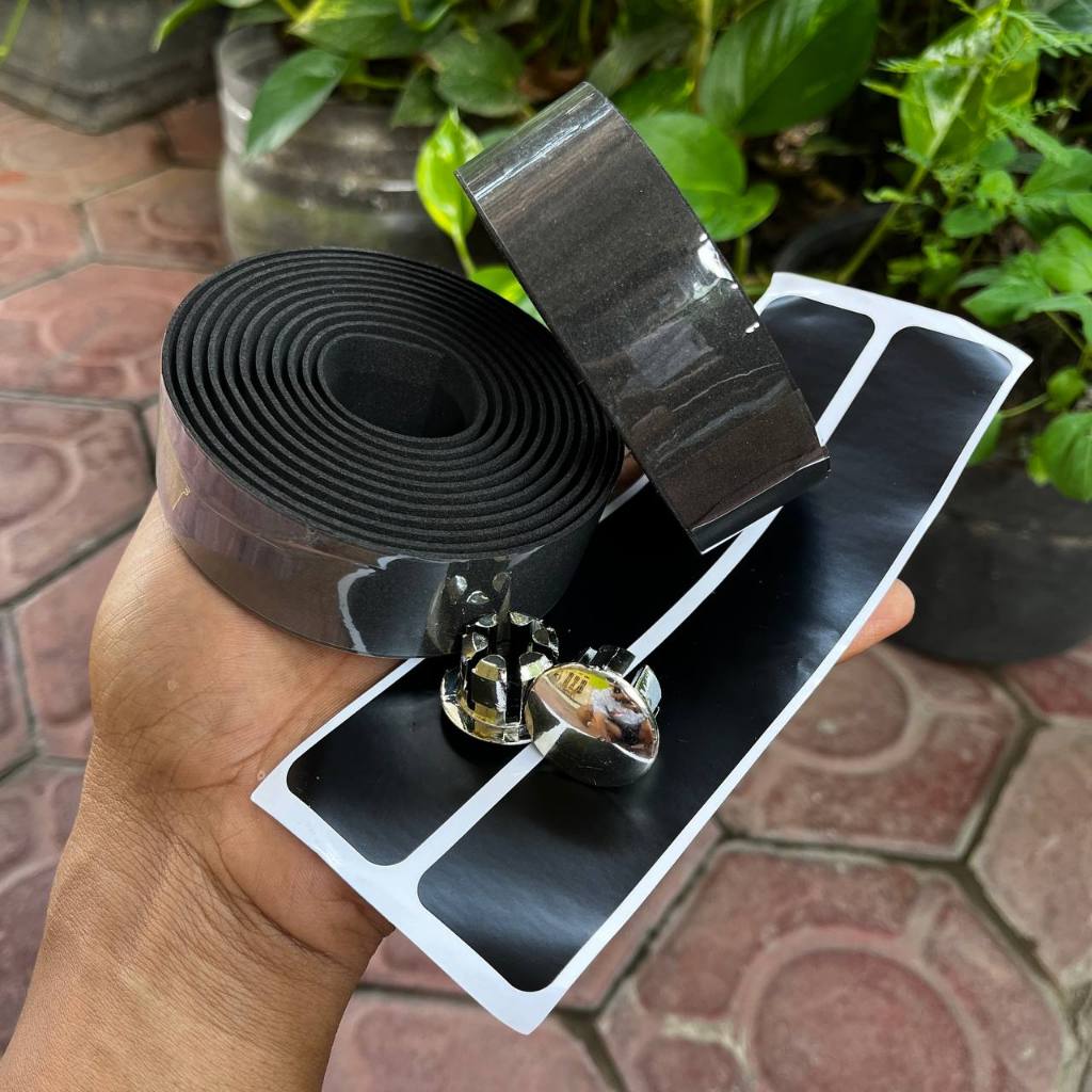 Bartape stang sepeda motif carbon empuk anti slip Bartape motif carbon untuk stang sepeda empuk anti