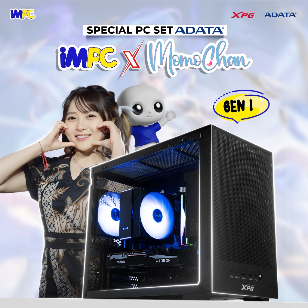 PC SET COLLABORATION IMPC X MOMOCHAN GEN 1 - AMD RYZEN 5 5600 | RX 7600 8GB | B450M | 8GBX2 DDR4 | N