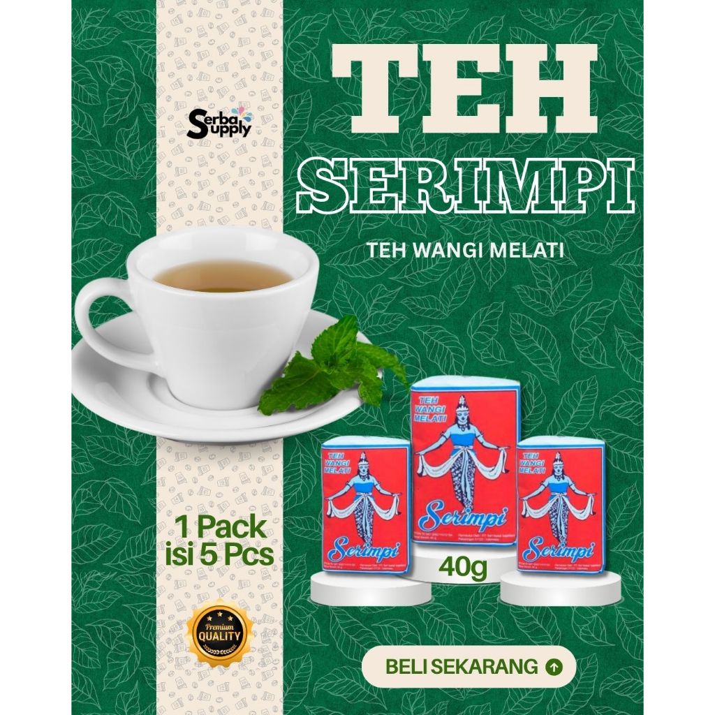 SERIMPI Teh Serimpi Merah Wangi Melati Asli 40gr 1 Pack Isi 5pcs FMCG