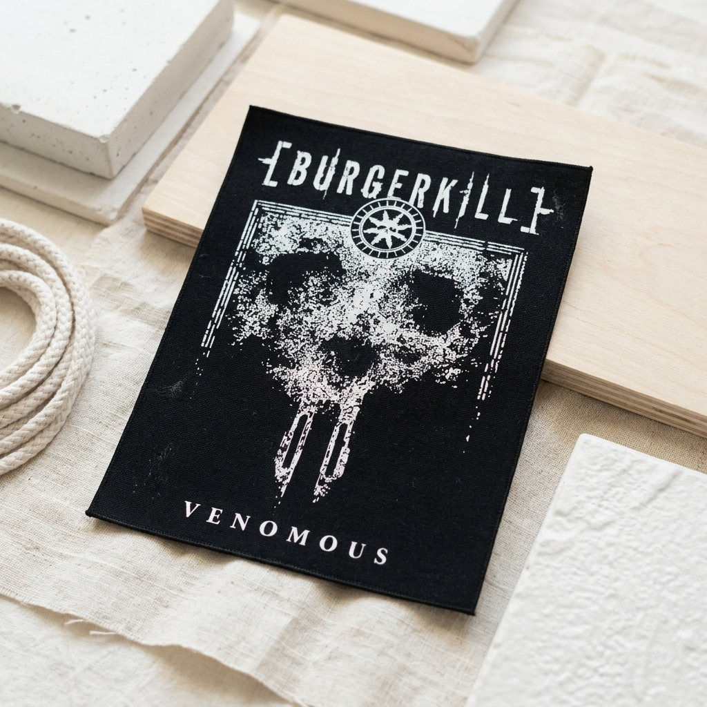 BACKPATCH SABLON BURGERKILL, EMBLEM SABLON 40CM X 30CM, PATCH BAND, EMBLEM BAND, PATCH PUNK, EMBLEM 