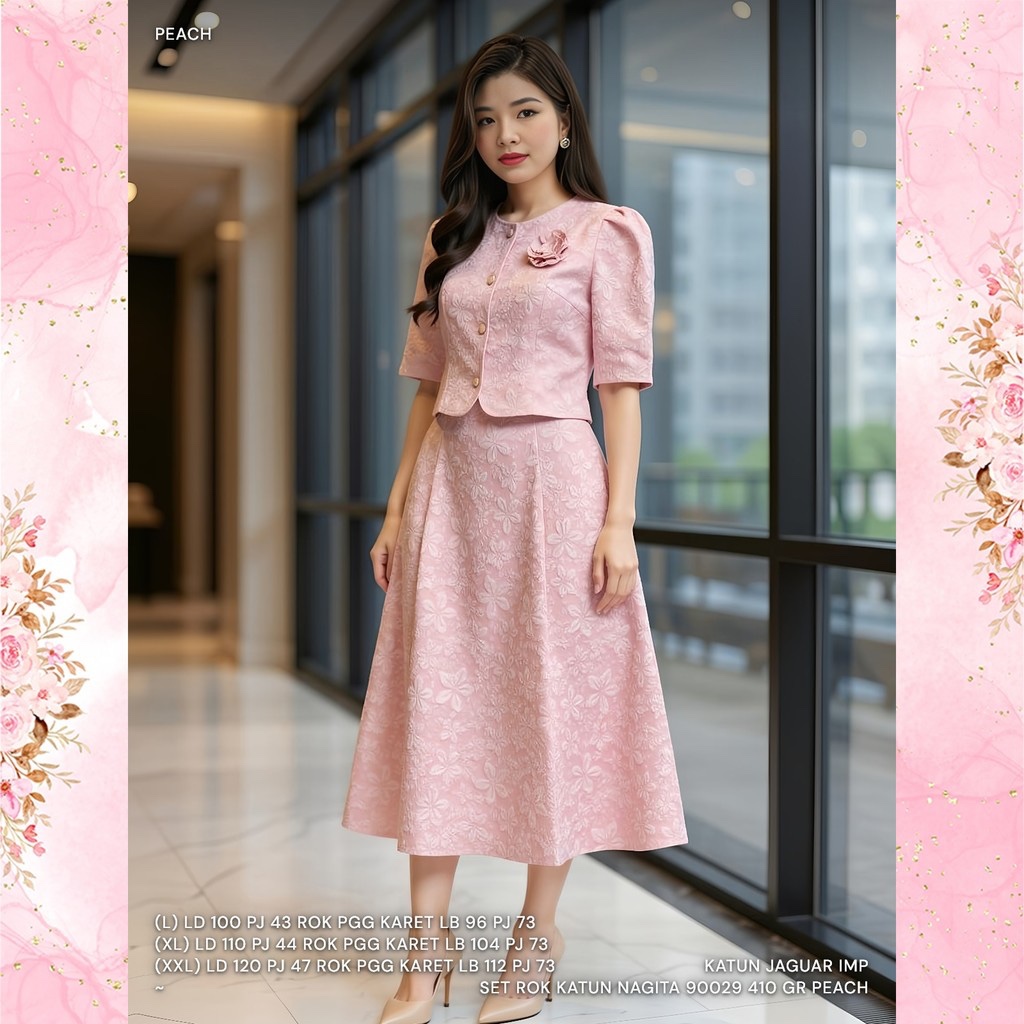 SET ROK KATUN JAGUARD FURANO NAGITA 11813 550 GR  #KUALITAS TANPA TANDING SETELAN ROK BUNGA CANTIK U
