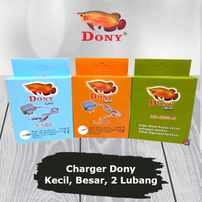 CASAN SENTER / CHARGER SENTER KEPALA DONY ORIGINAL DN-2000 JACK KECIL / BESAR / ANGKA 8 (DUA LUBANG)