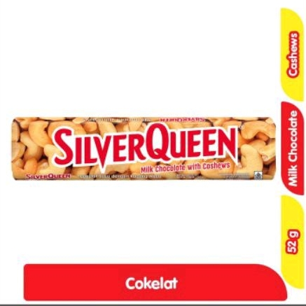 silverQueen coklat susu batang rasa cashew 52 gram