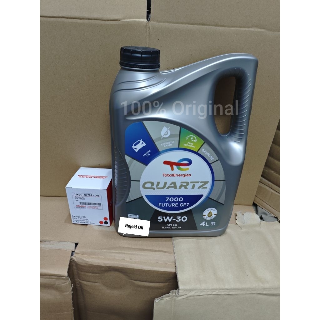 Paket oli total 5w-30 4L + filter oli daihatsu
