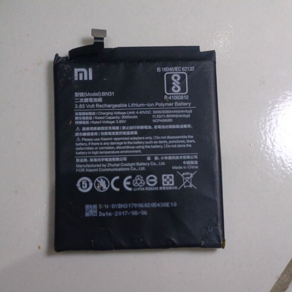 Baterai Redmi note 5a ( BN31 )  original copotan