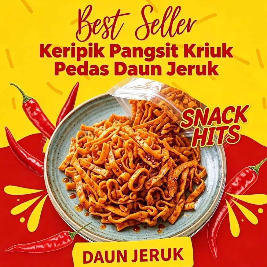 Kulit Pangsit Goreng  Balado ,Pedas Daun Jeruk, Original