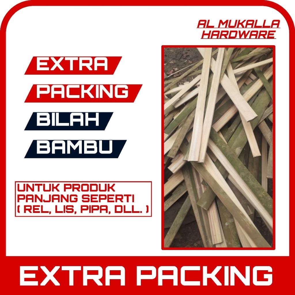 Extra Packing Bilah Bambu - Packing Tambahan Khusus Rel Kolong Dapur / Rel lemari Sliding / Lis Alum