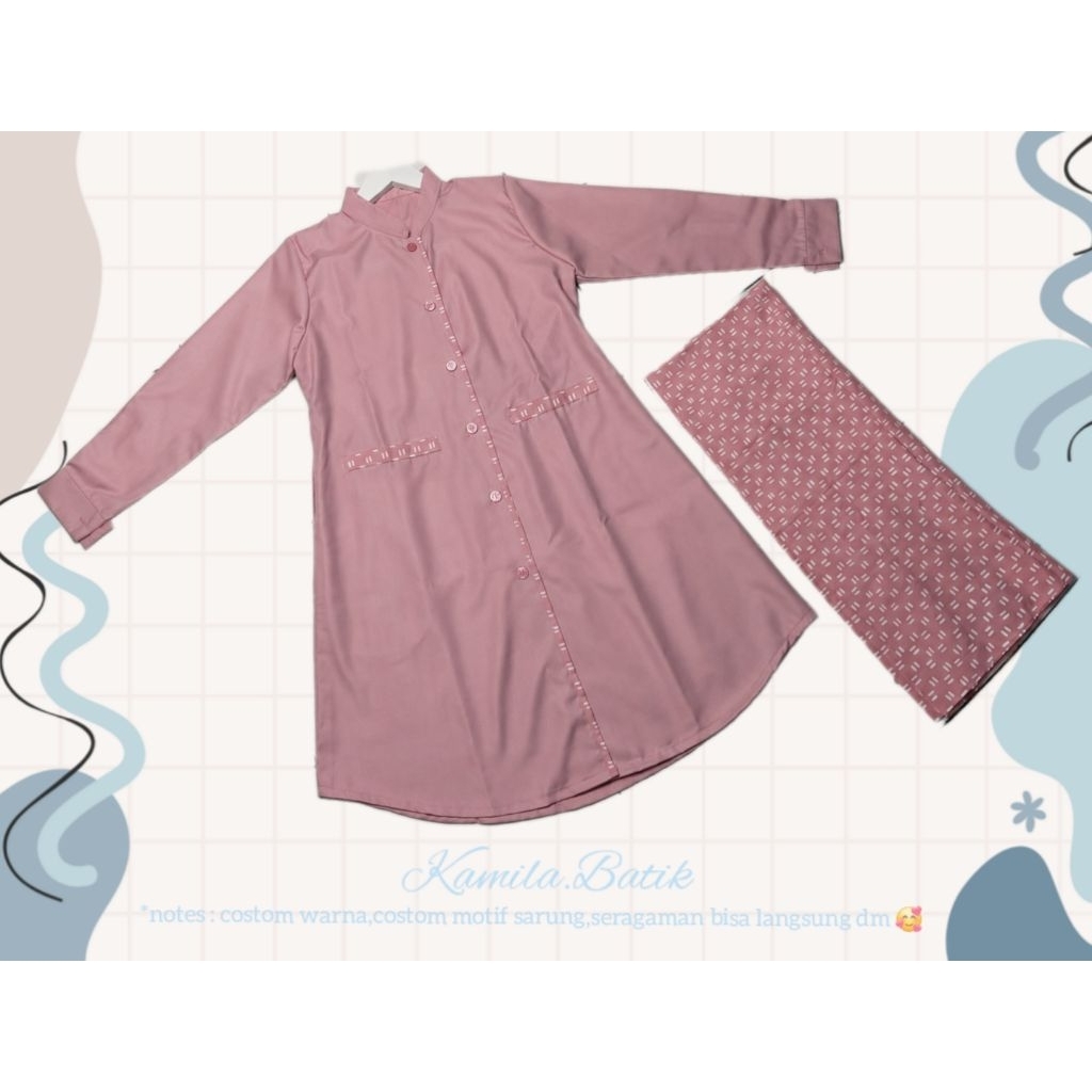One Set Sarung batik + Tunik / Kemaja