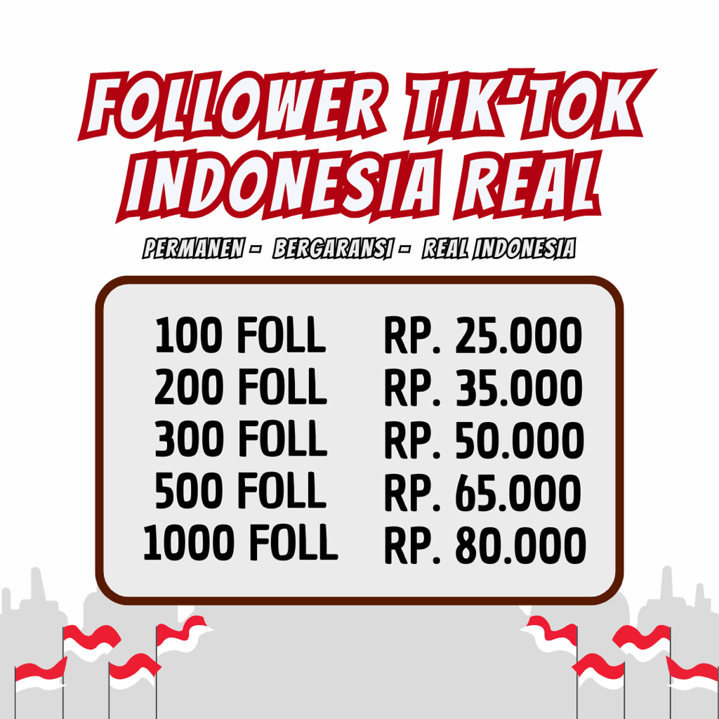 Diskon Follower Tiktok Indonesia Full Real Aktif Permanen Bergaransi