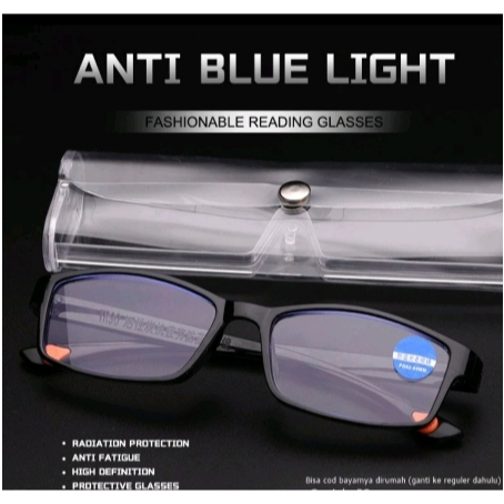 Kacamata Baca Lensa Plus Anti Radiasi +1.00 s/d + 2.00 Kacamata Pria Reading Glasses 3053 Frame Kaca