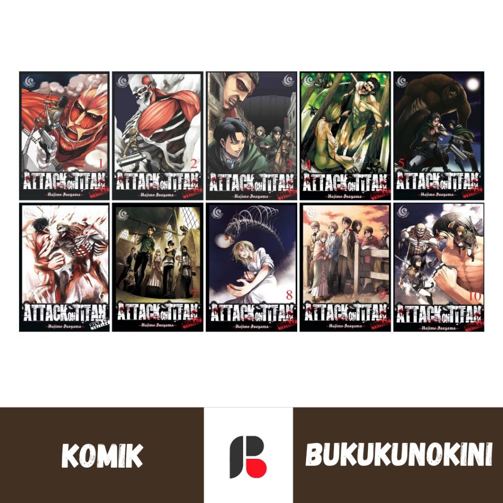 (Original) Komik Attack on Titan Bind Up Edition Vol 1 2 3 4 5 6 7 8 9 10 - Hajime Isayama (Level Co