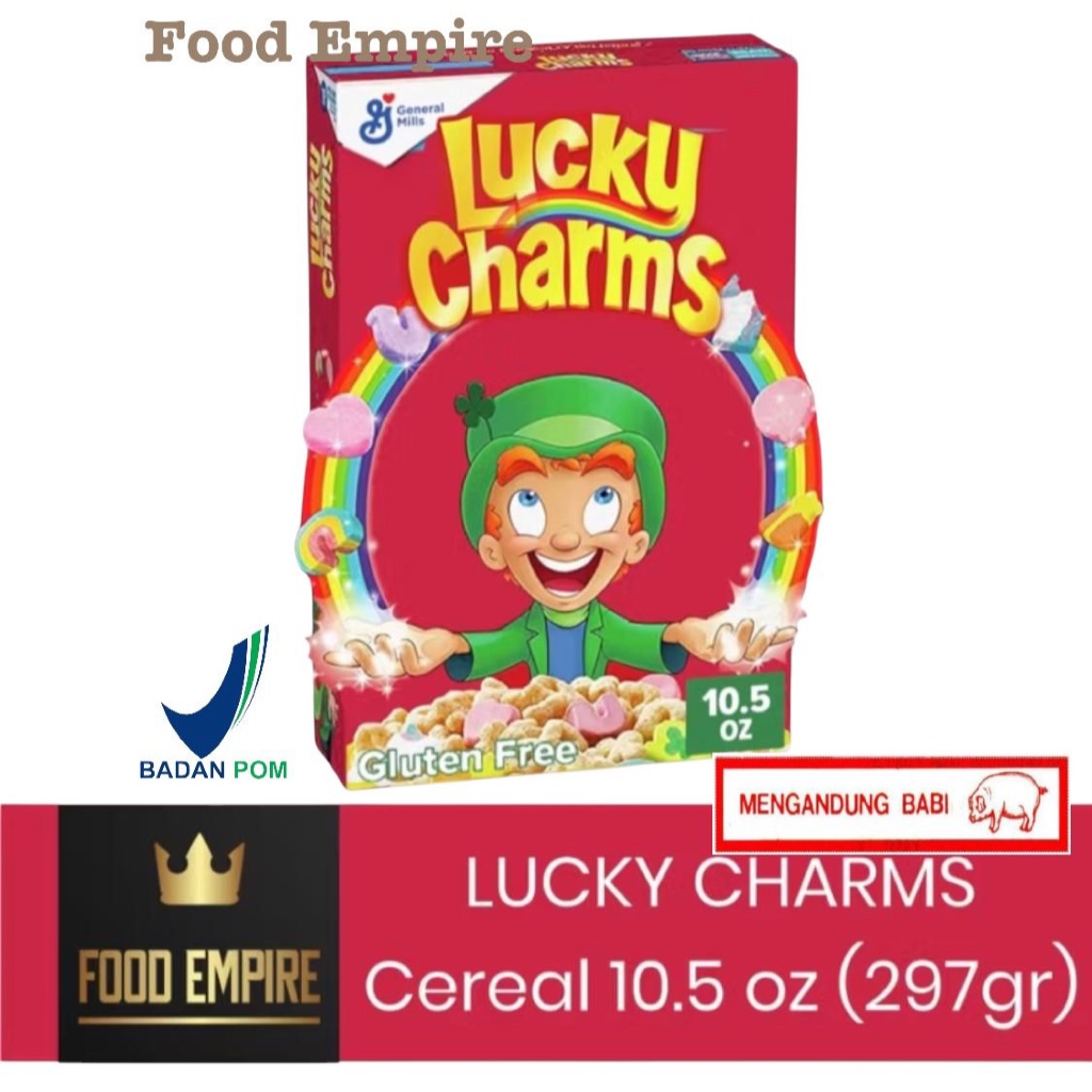 LUCKY CHARMS Cereal With Marshmallow 10.5 oz ( 297 gr ) NON-HALAL