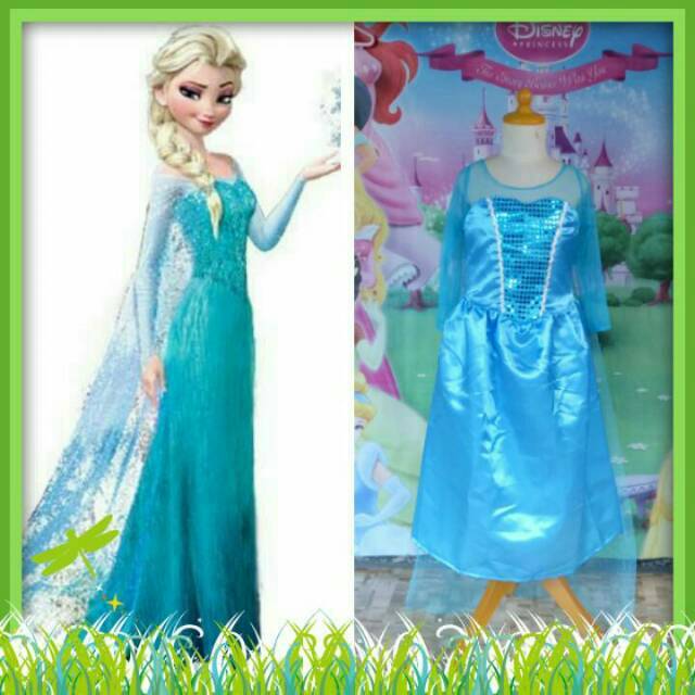 Princess Elsa Frozen Standar/Baju Kostum Princess Elsa Frozen/Cosplay Princess Disney untuk Anak