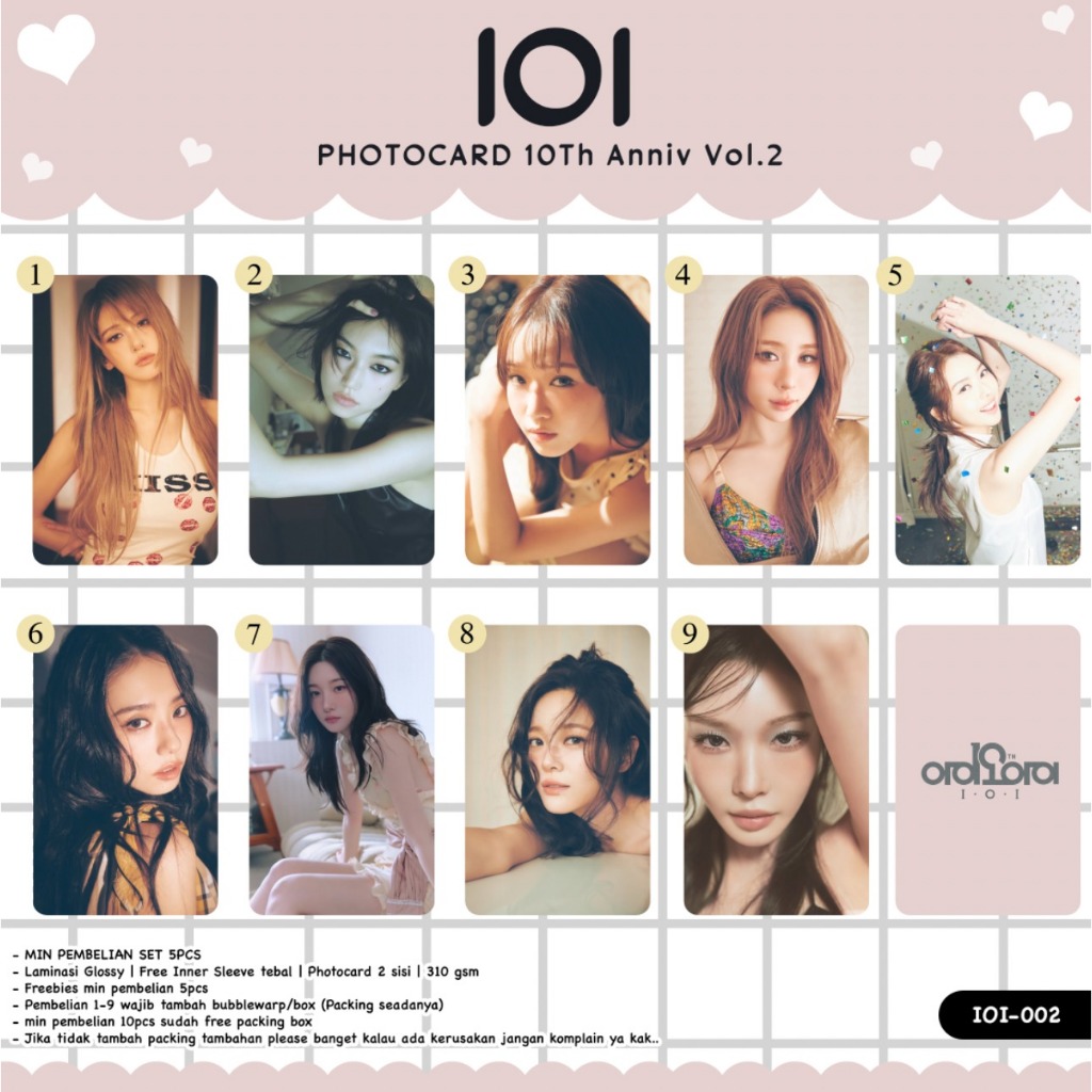 PHOTOCARD TERBARU IOI VOL.1&2 BAHAN TEBAL LAMINASI GLOSY 2 SISI