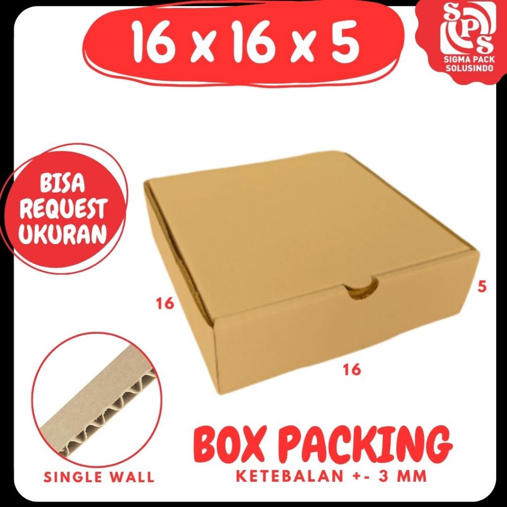 kardus 16x16x5 /box pizza 16x16x5 LD Kardus pizza /Box 16x16x5 lipat depan Polos zigma shop