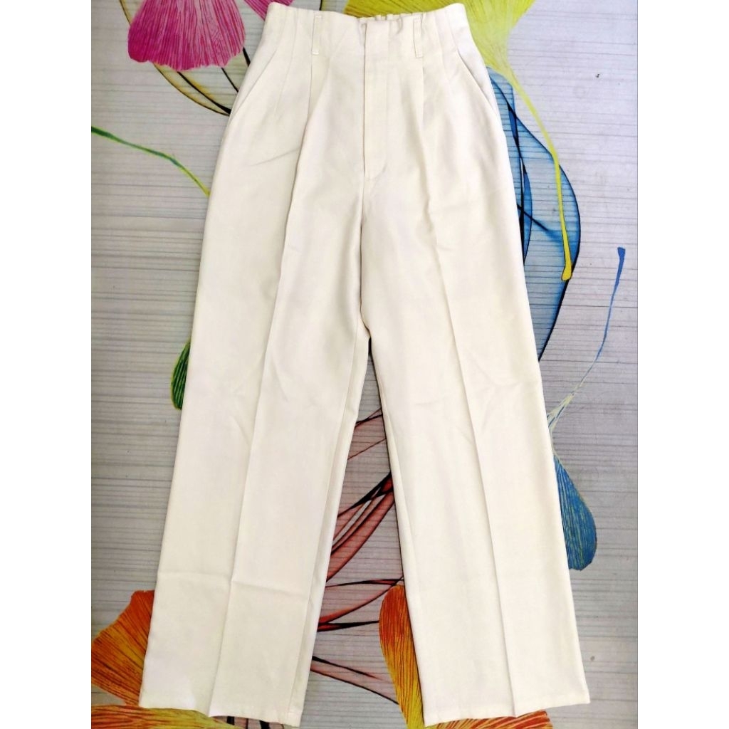 Preloved Celana Straight Wide Leg Ivory GU