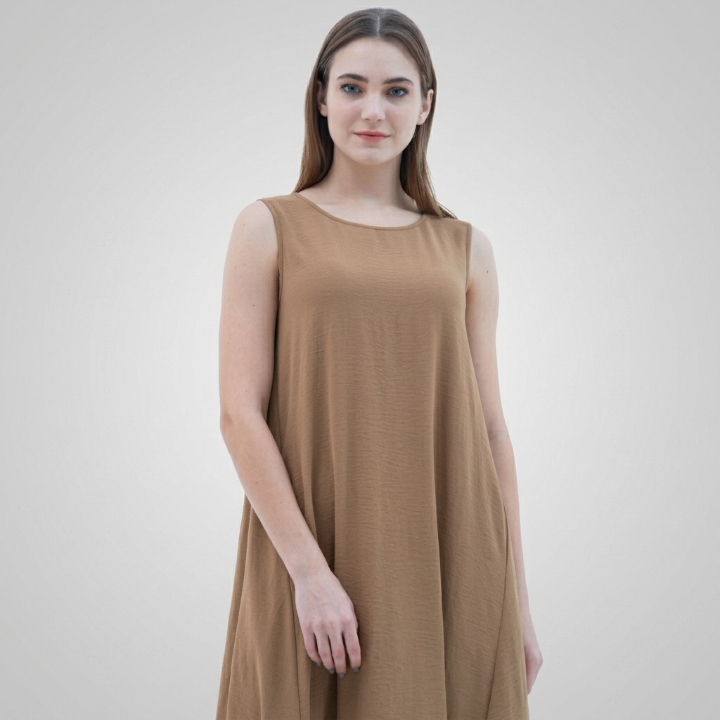 INNER DRESS GAMIS TANPA LENGAN BUMIL BUSUI CEY CRINKLE AIRFLOW PREMIUM - Dalaman Gamis Sleeveless Mu