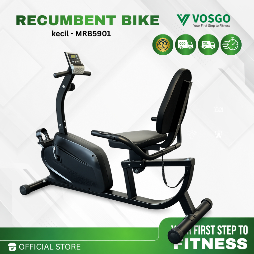 VOSGOFITNESS Recumbent Bike Sepeda Statis Terapi Lutut Garansi Resmi