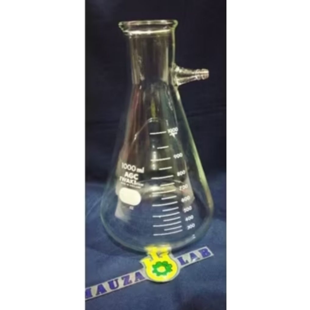 Erlenmeyer pipa samping 5000ml iwaki Filtering flask 5000ml iwaki