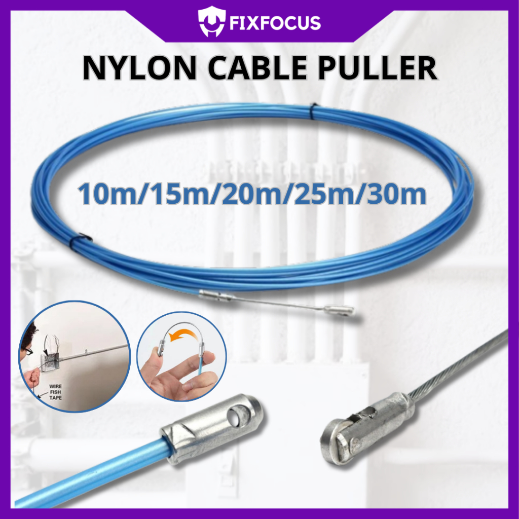 Nylon Cable Puller Penarik Kabel Instalasi Listrik 10m 15m 20m FixFocus