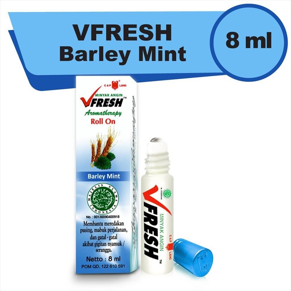 MINYAK ANGIN V FRESH BARLEY MINT 8 ML / V FRESH BARLEY MINT / VFRESH BARLEY MIINT 8 ML