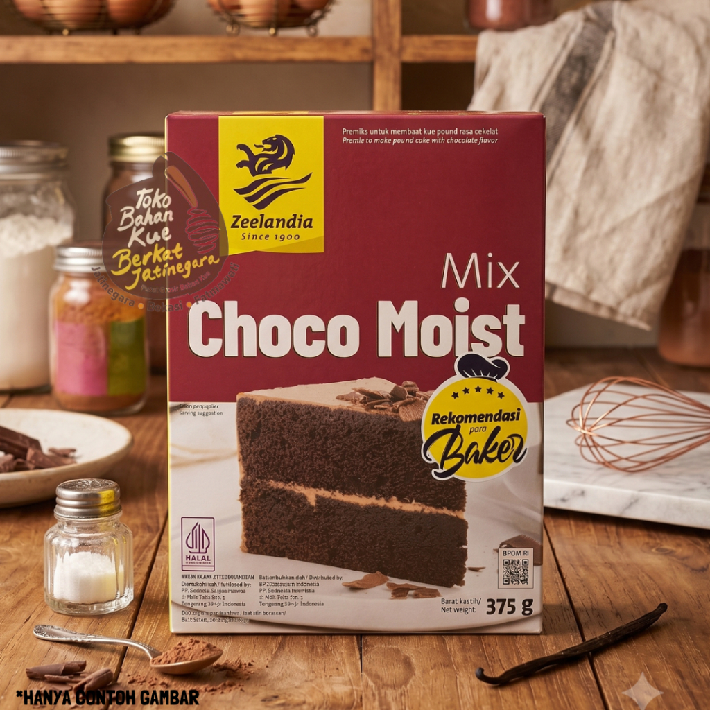 ZEELANDIA CHOCO MOIST MIX KEMASAN 375 GRAM / BOX