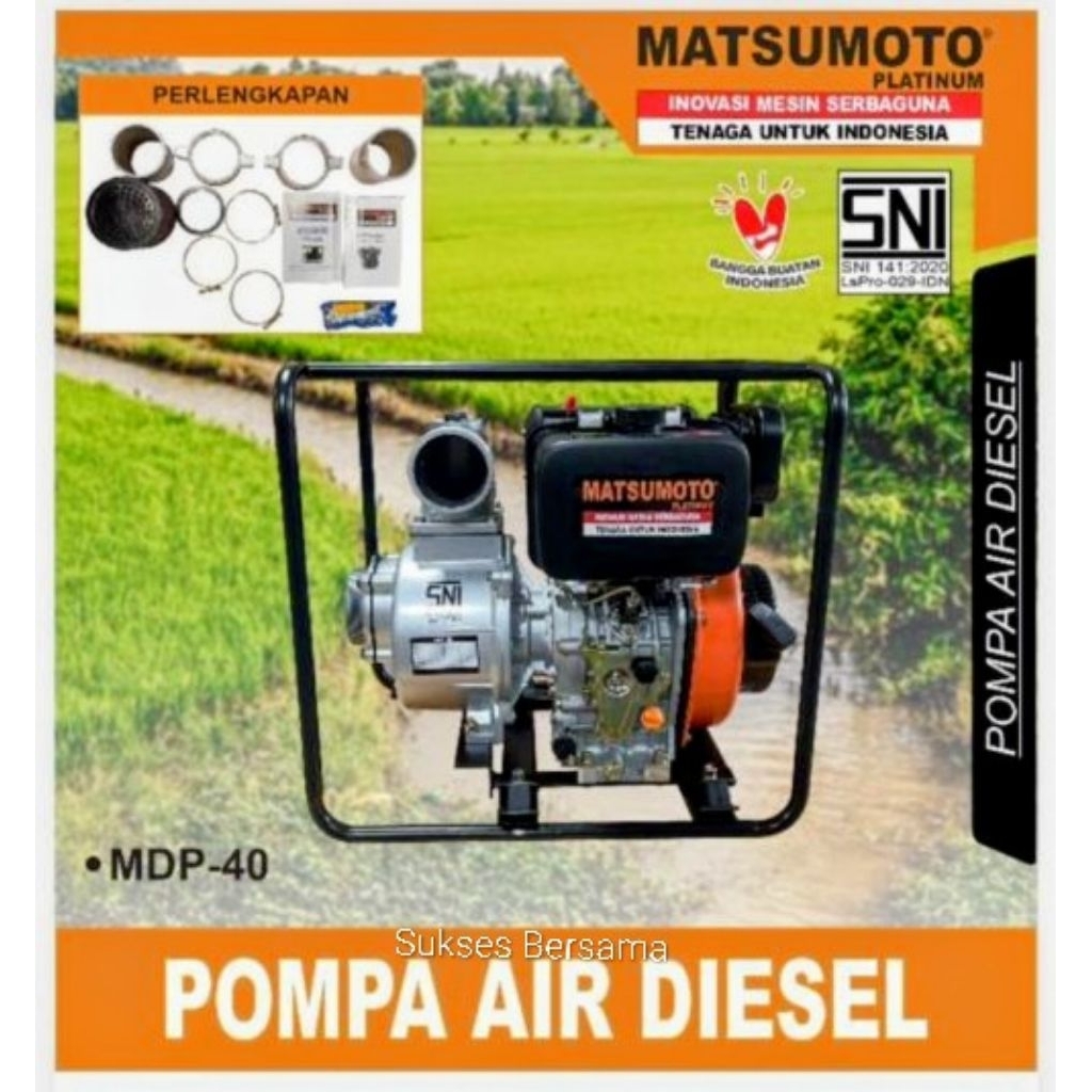 Gasoline Engine Waterpump / Pompa Air Diesel Matsumoto MDP-40 ( 4 Inch)