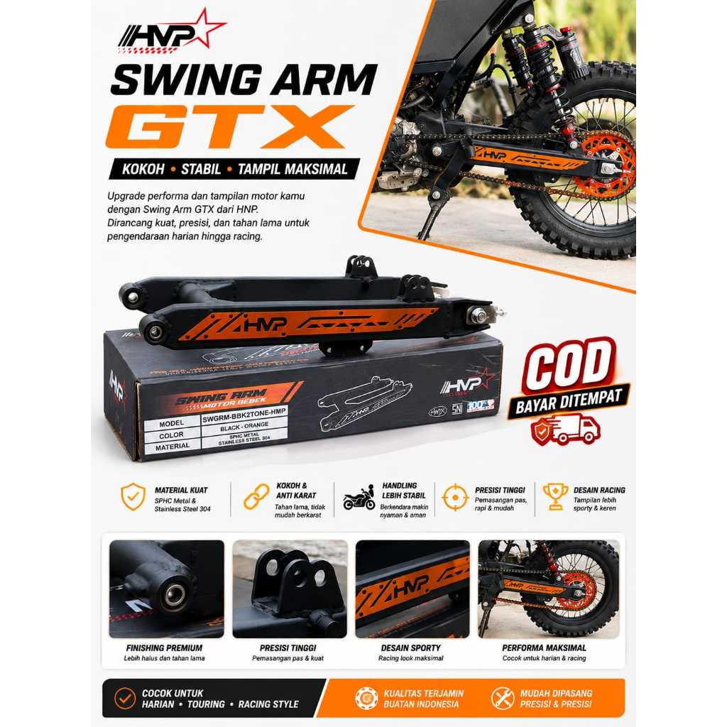 Swing Arm GTX Trail bebek  SWD PNP Yamaha Hnda Suzki