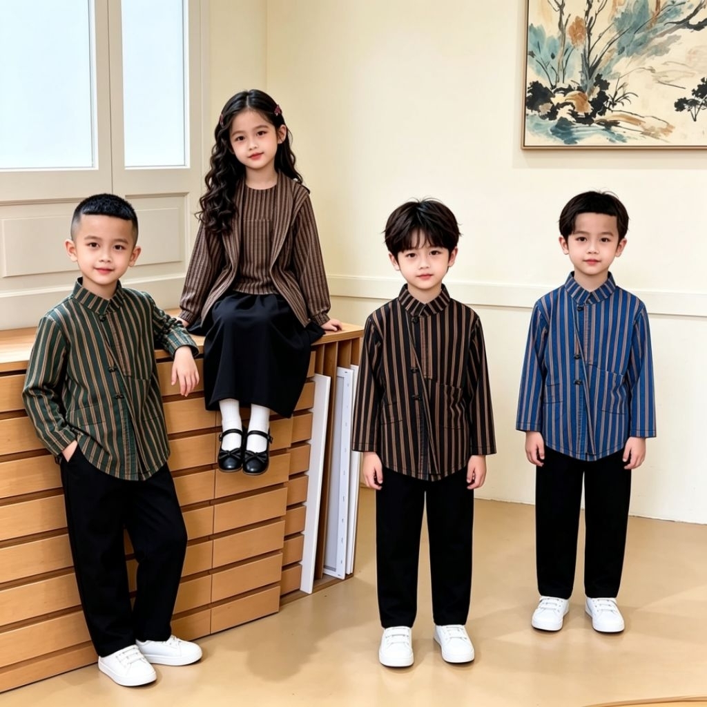 Baju lurik jawa anak/Baju adat jawa lurik anak cewek cowok.